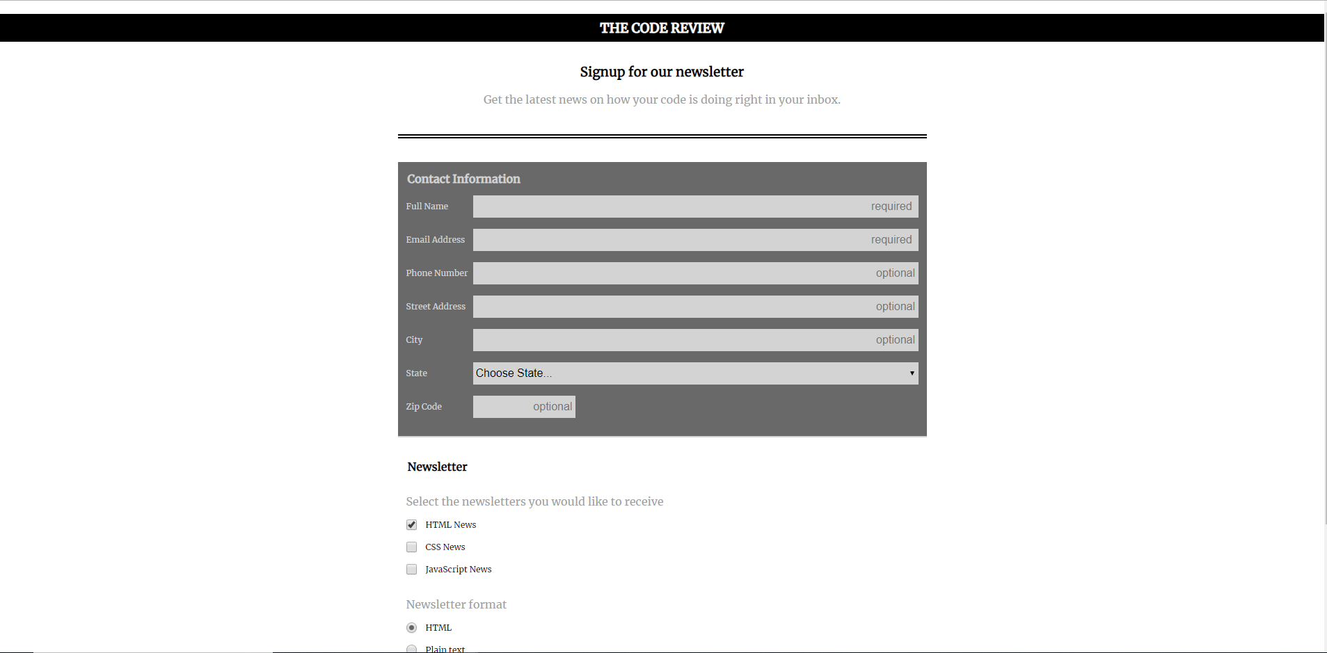 Form Page